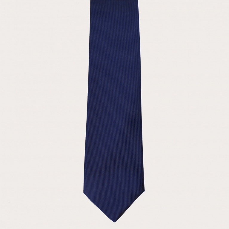 Cravate artisanale bleu en soie