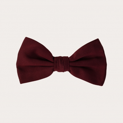 Silk Pre-tied Bow Tie, burgundy