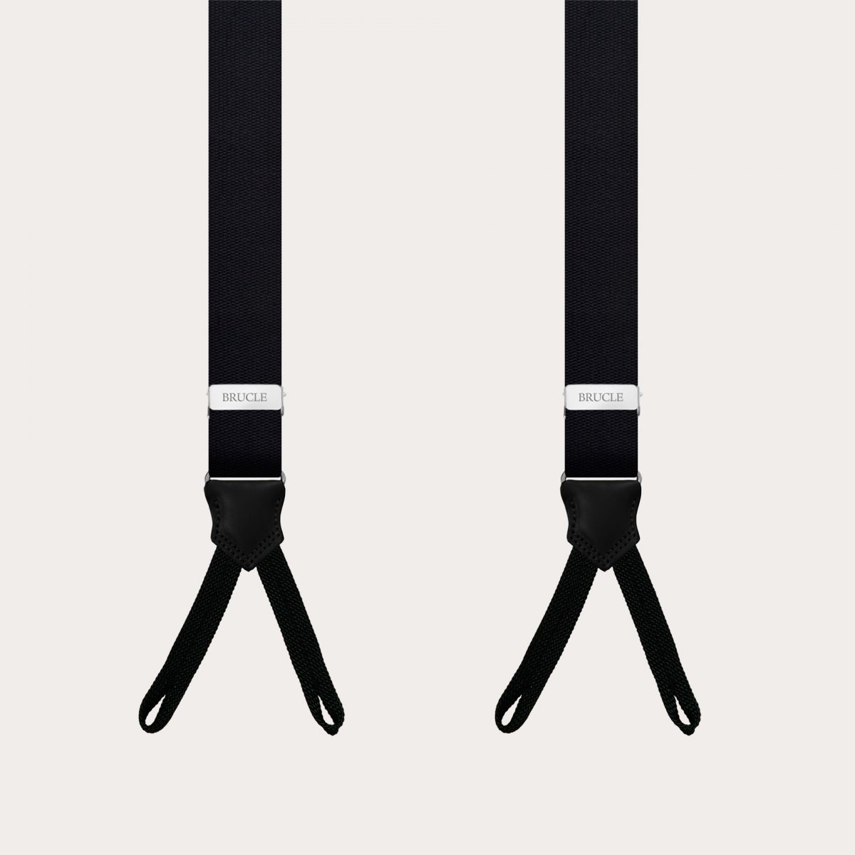 Bretelle nere strette in seta con asole