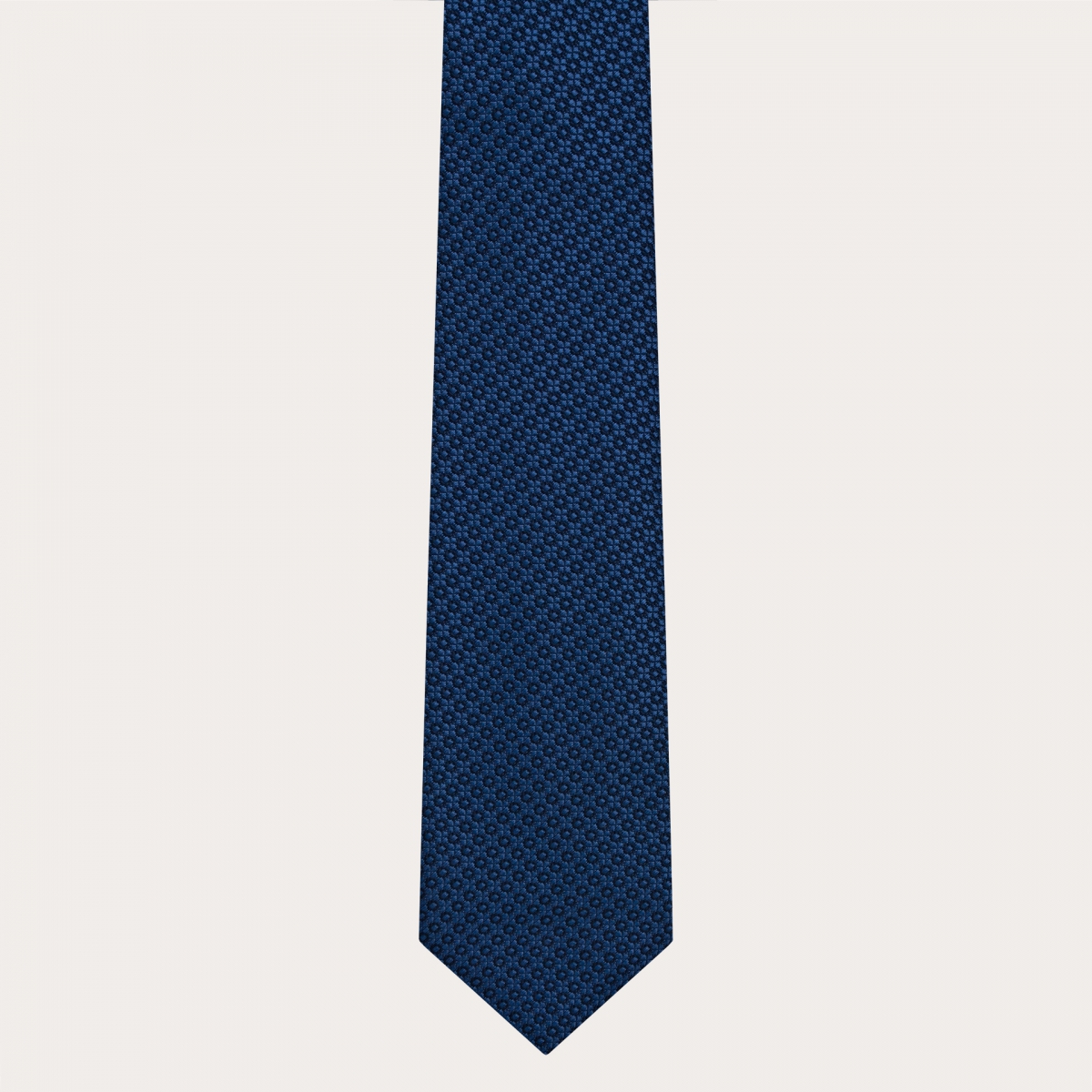 Jacquard silk tie, blue with tone-on-tone floral pattern