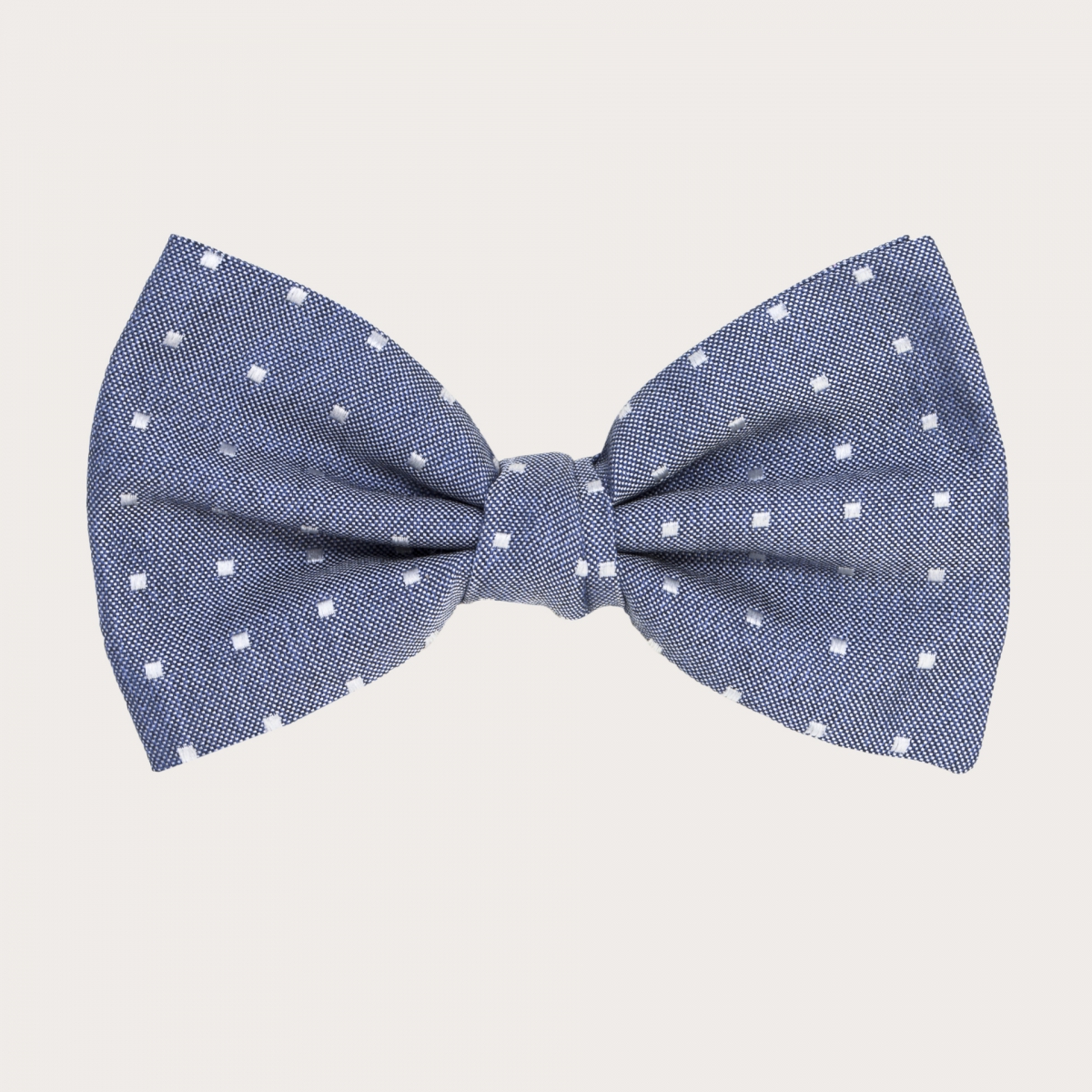 Ceremony bow tie in jacquard silk, light blue with dots