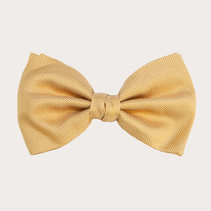Bow tie in jacquard silk, yellow
