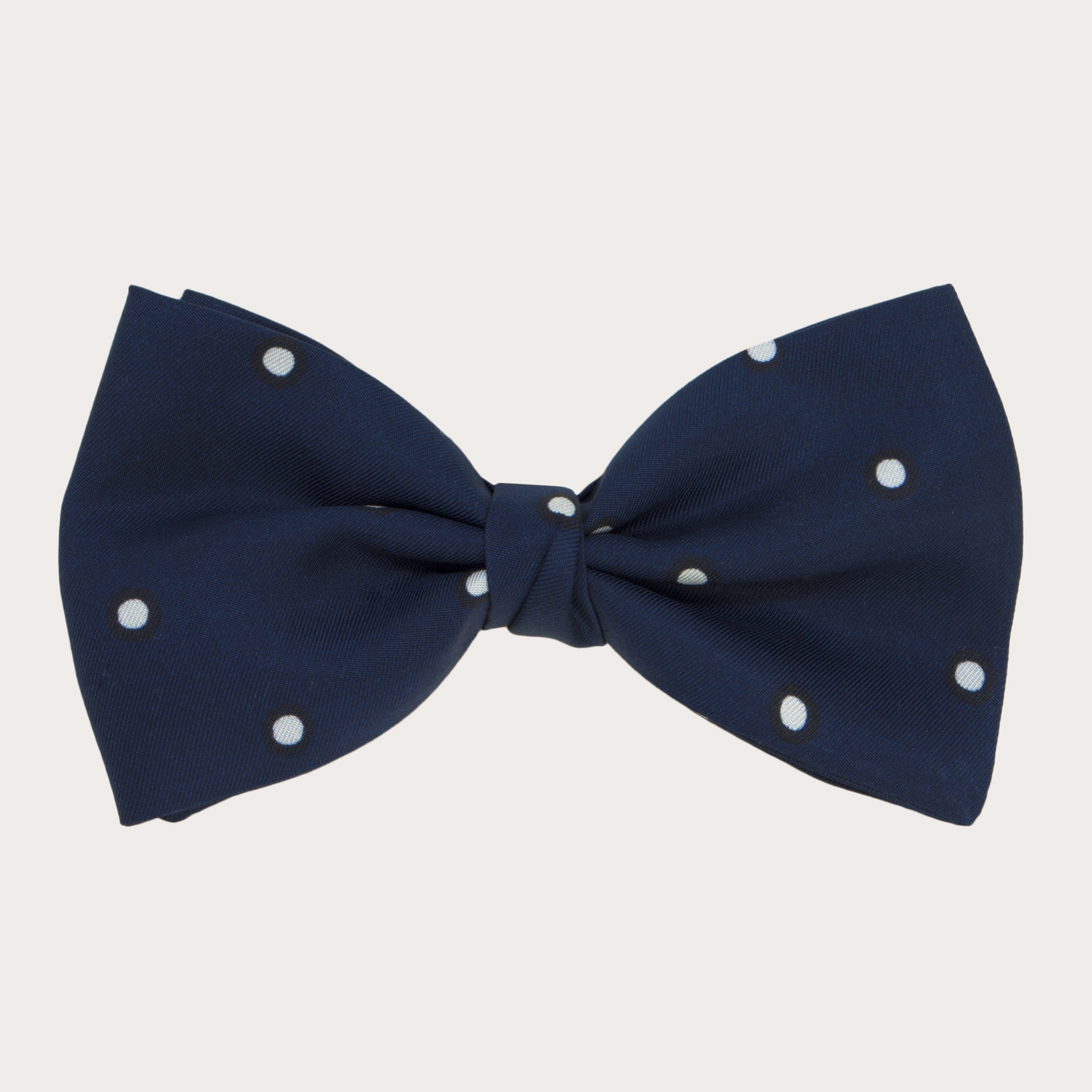 BRUCLE Nœud papillon homme en soie, bleu à motif pois blancs