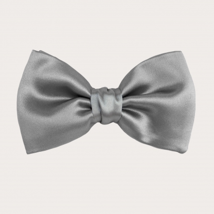 Pajarita clásica en raso de seda, gris