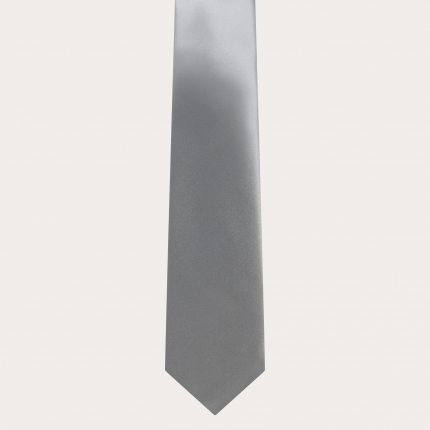Corbata clásica en raso de seda, gris