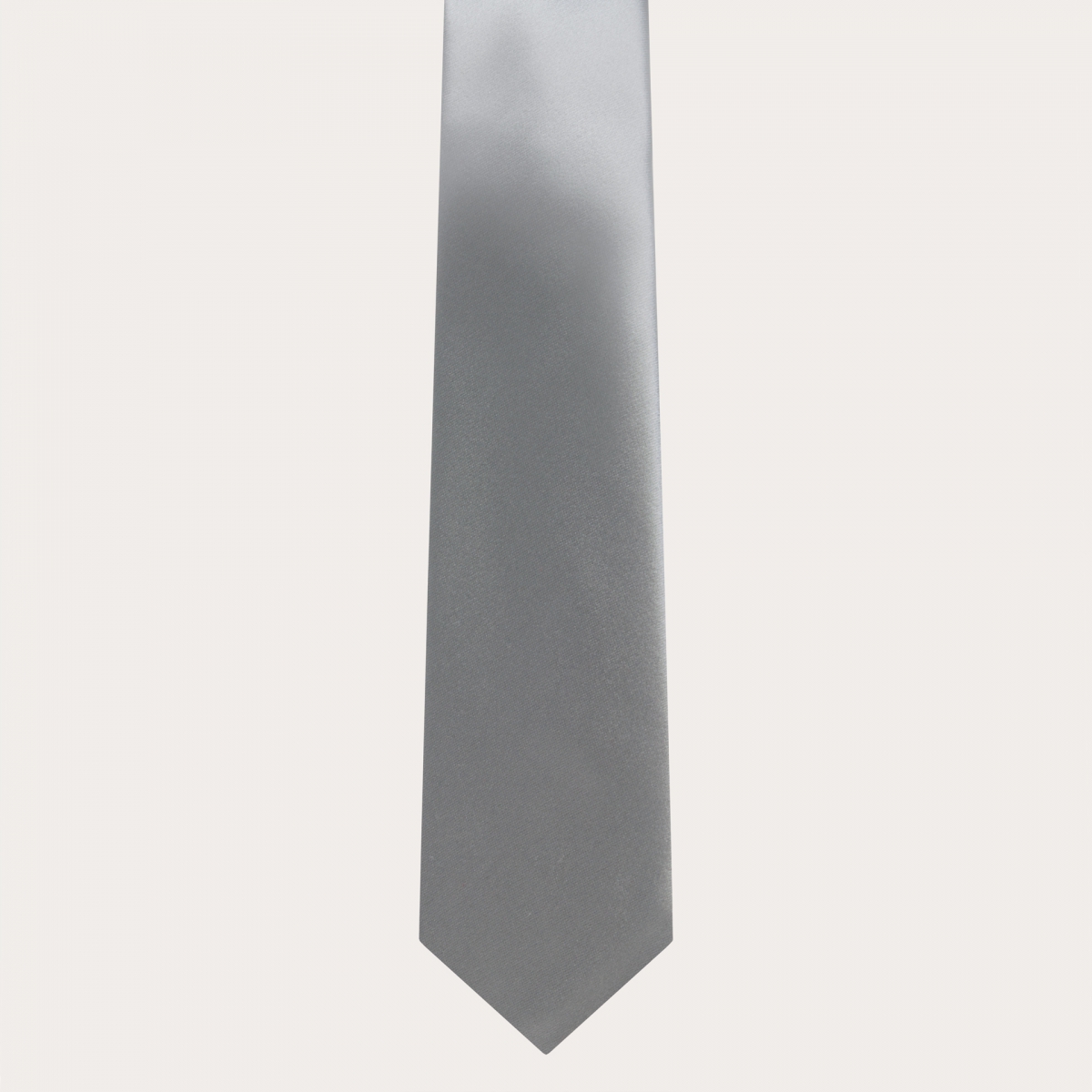 BRUCLE Klassische Krawatte aus Seidensatin, grau