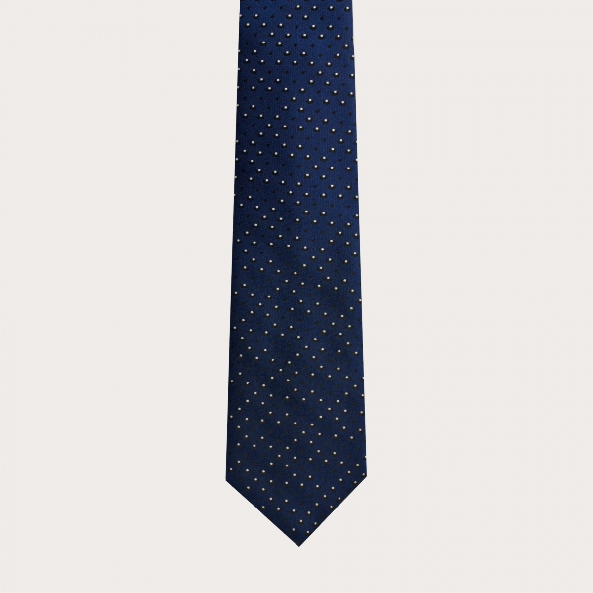 BRUCLE Conjunto de ceremonia corbata y pañuelo de bolsillo estampado lunares azul