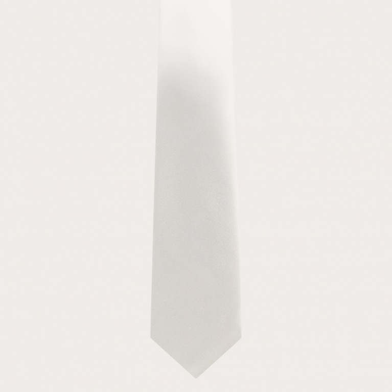 Wedding necktie in silk satin, white