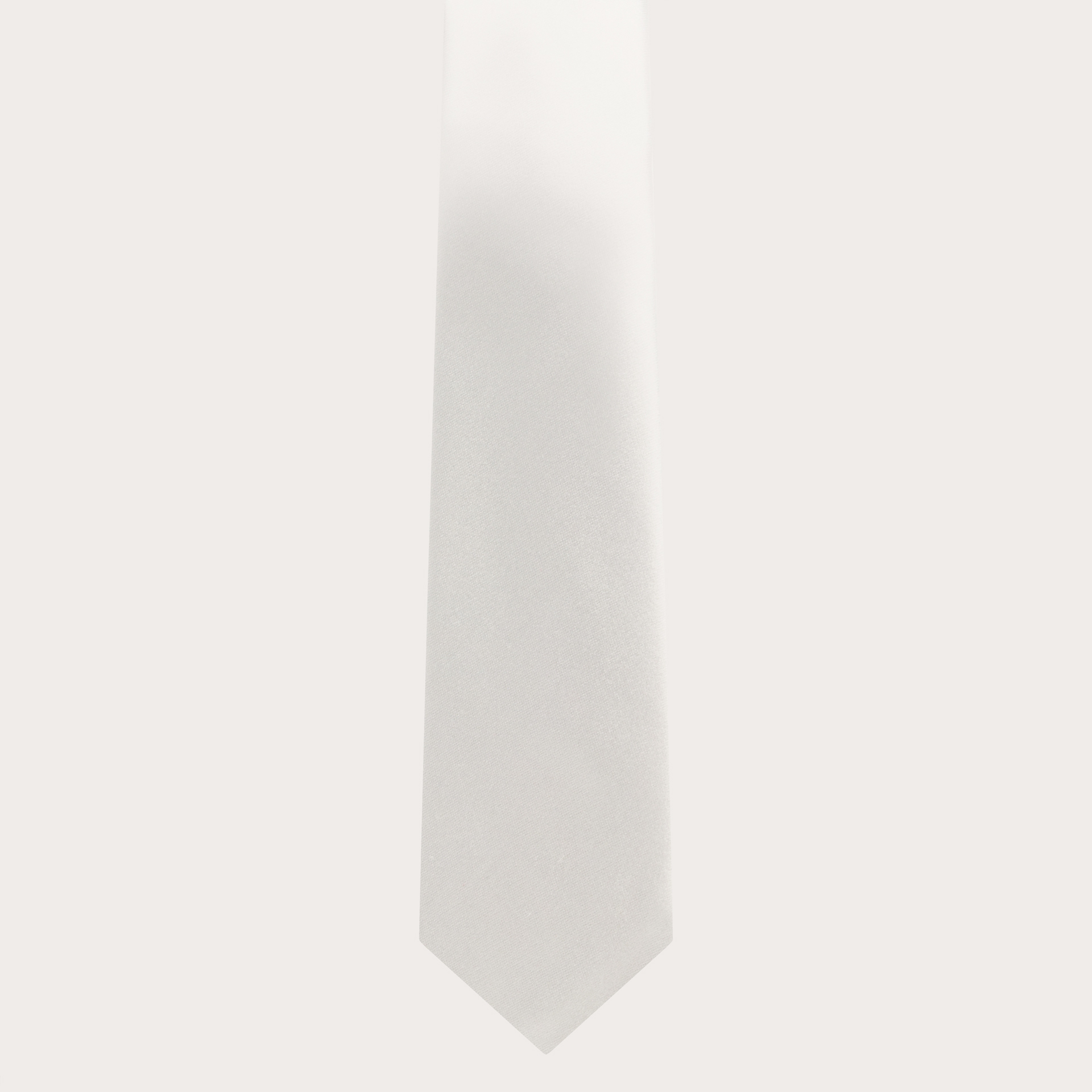 BRUCLE Cravatta matrimonio in raso di seta, bianco