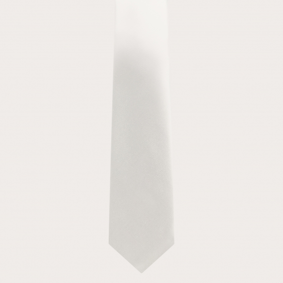 BRUCLE Cravatta matrimonio in raso di seta, bianco