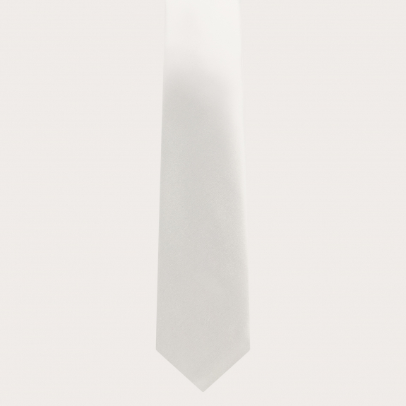 BRUCLE Wedding necktie in silk satin, white