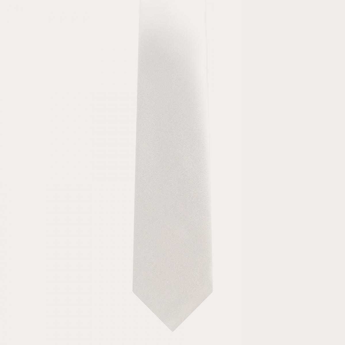 BRUCLE Set matrimonio in raso di seta, cravatta e fazzoletto da taschino bianchi