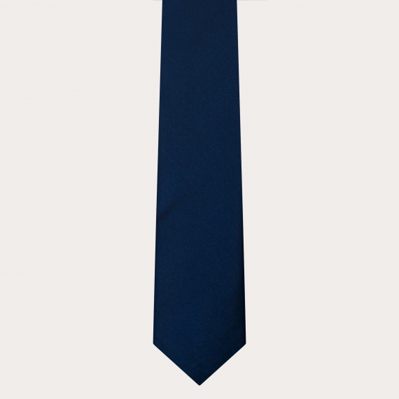 BRUCLE Silk satin ceremony set, blue tie and pocket square
