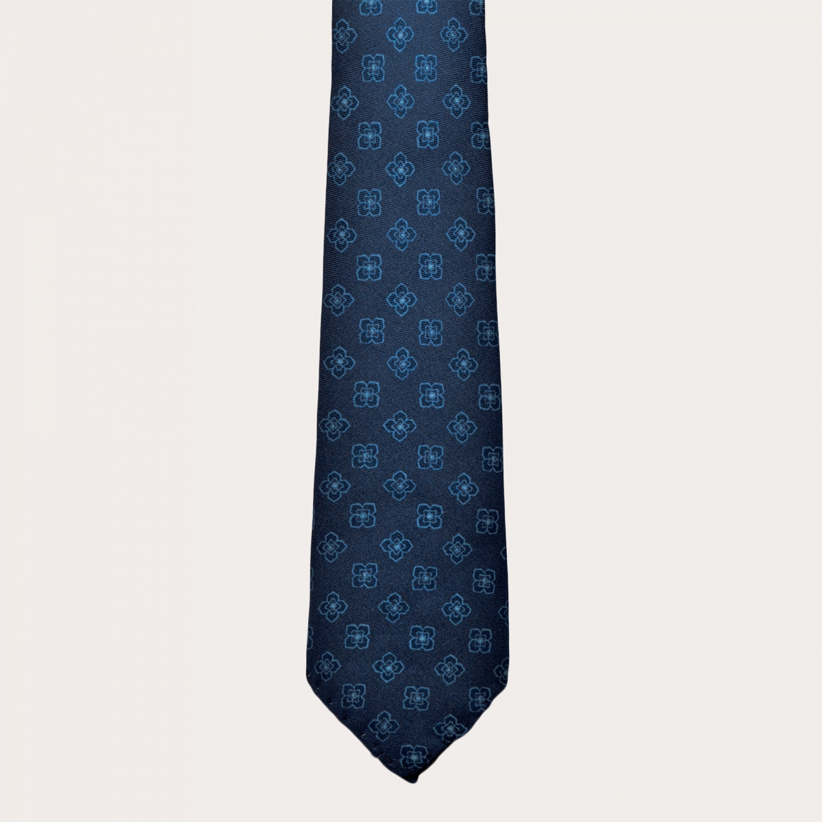 BRUCLE Silk tie and pocket square set, blue floral pattern