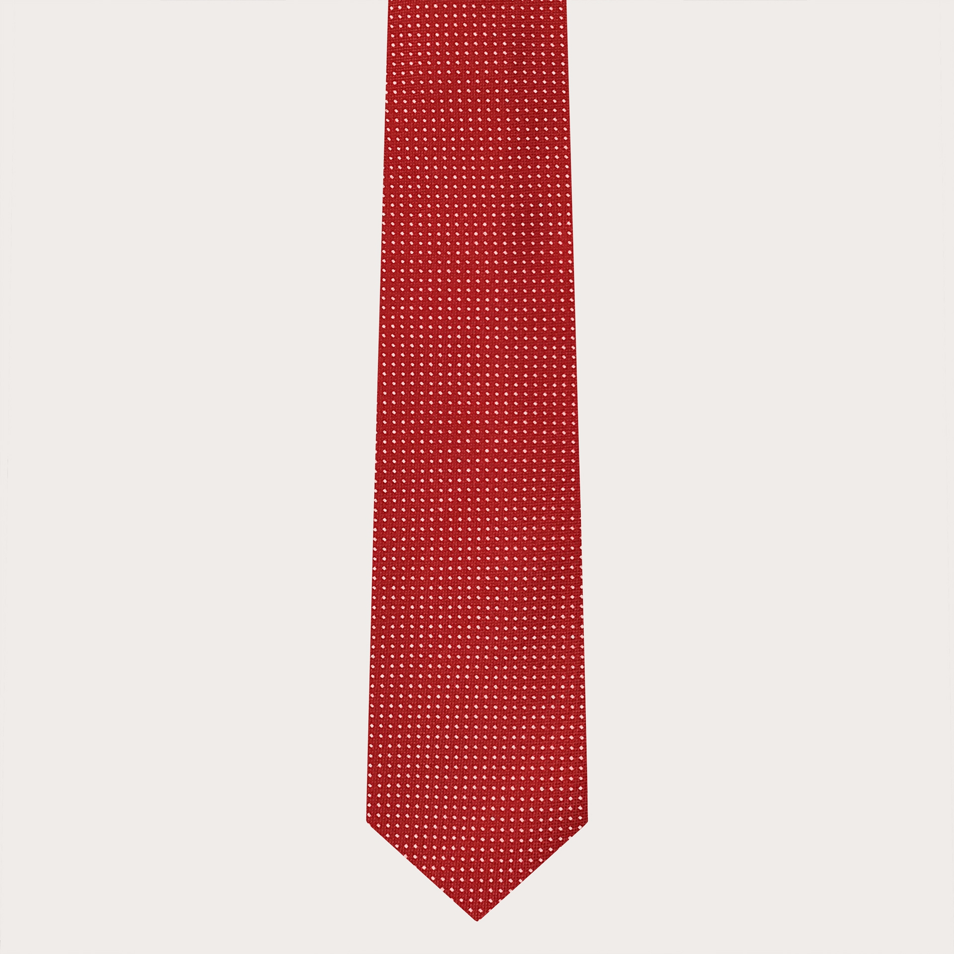 Brucle cravate rouge à pois en soie jacquard
