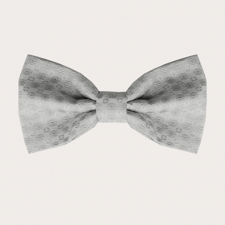 Papillon uomo grigio preannodato in seta fantasia