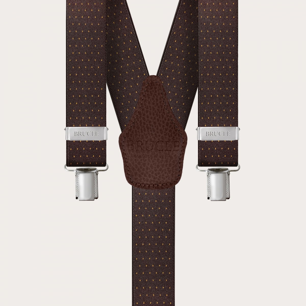 Hosenträger herren damen braun gepunktet gelb