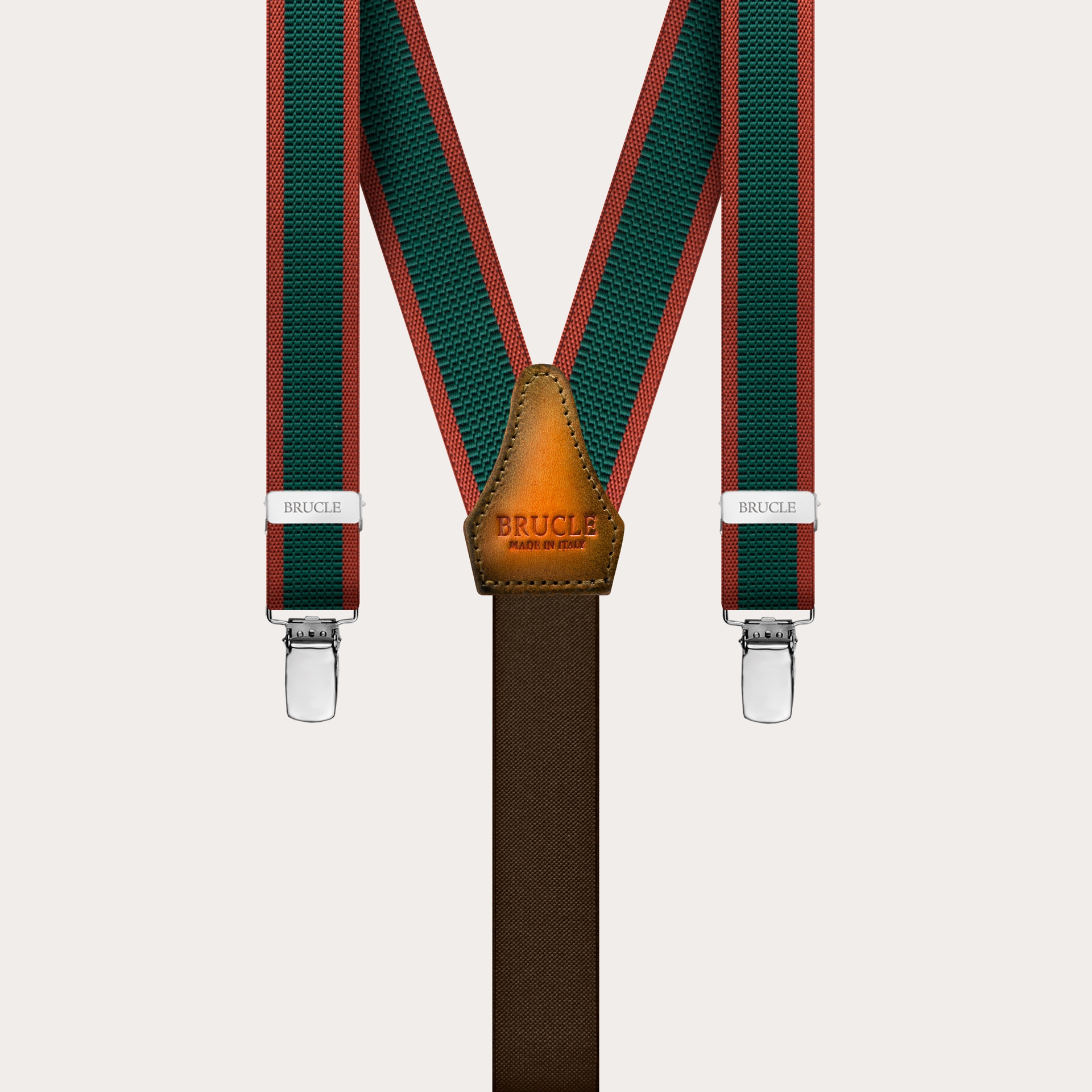 BRUCLE Bretelles fines unisexes sans nickel, vert et orange