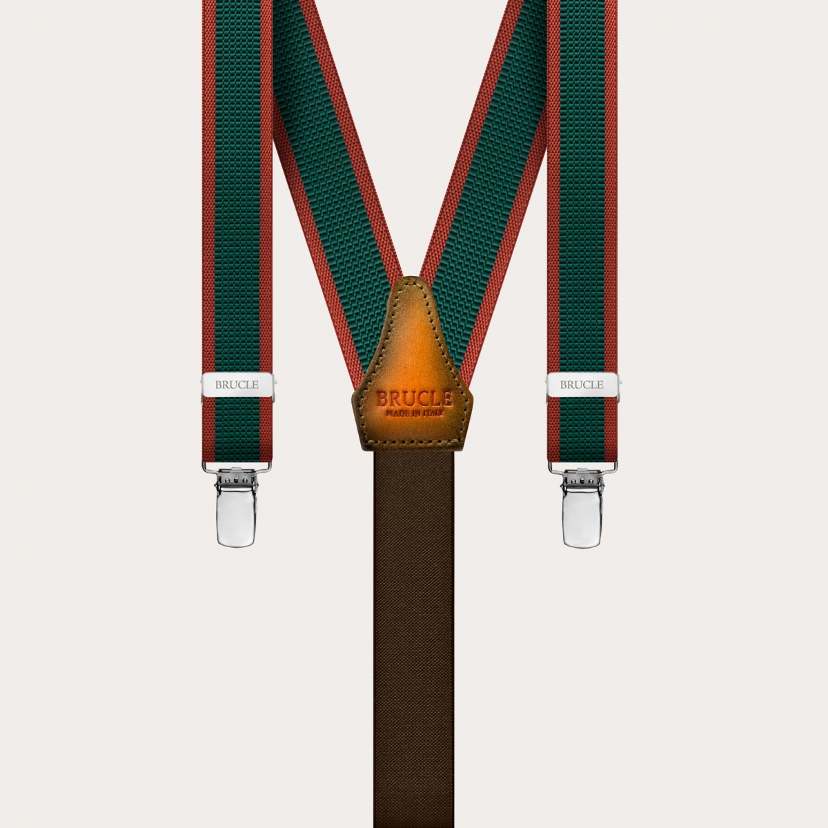 BRUCLE Bretelles fines unisexes sans nickel, vert et orange