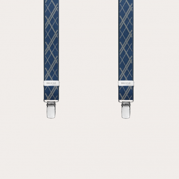 BRUCLE Tirantes finos clásicos sin níquel con estampado geométrico, azul