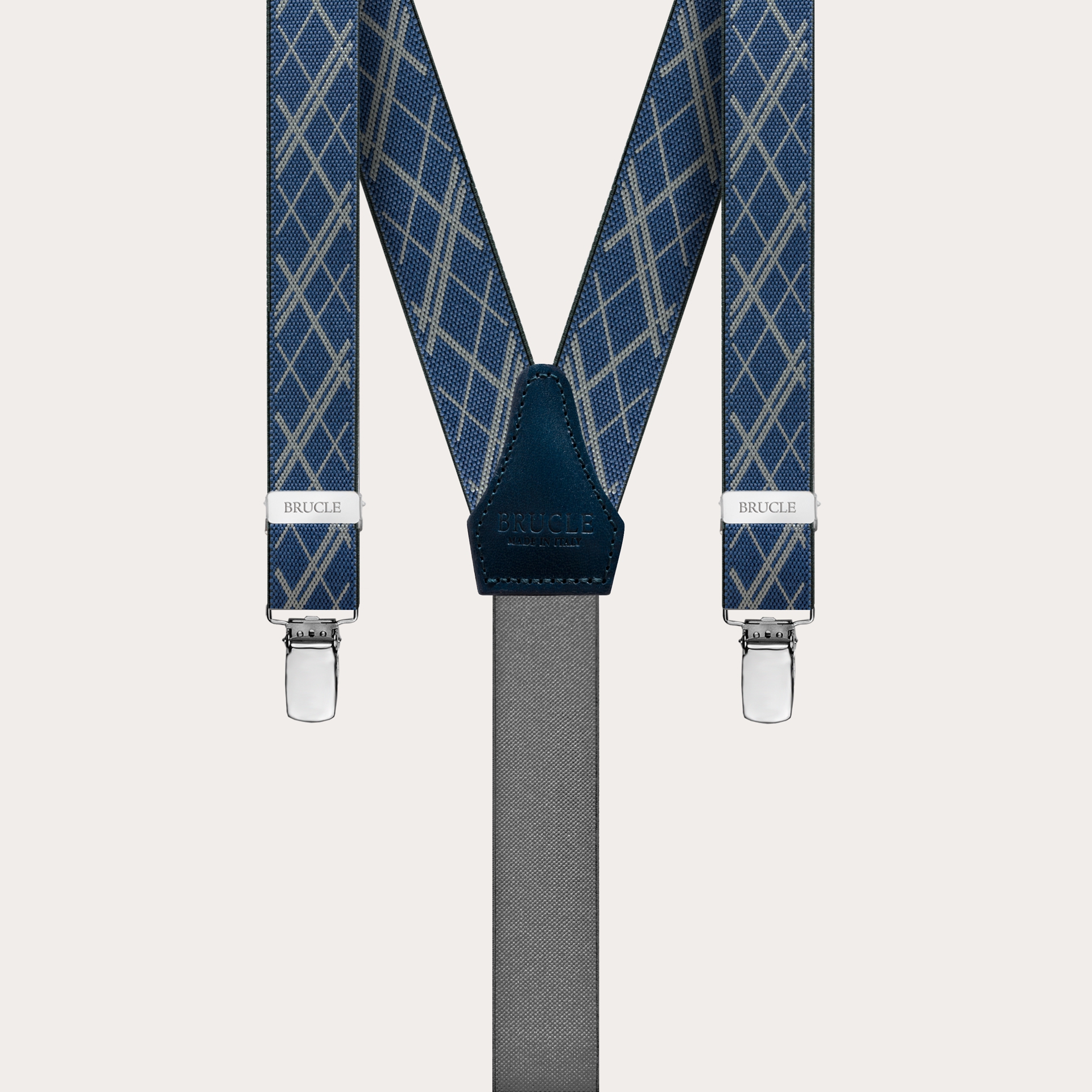 BRUCLE Tirantes finos clásicos sin níquel con estampado geométrico, azul