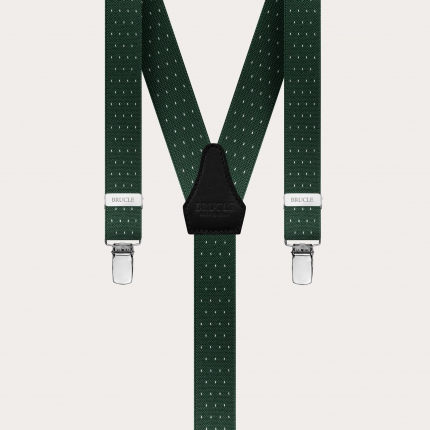Refined nickel free narrow suspenders with dotted pattern, green