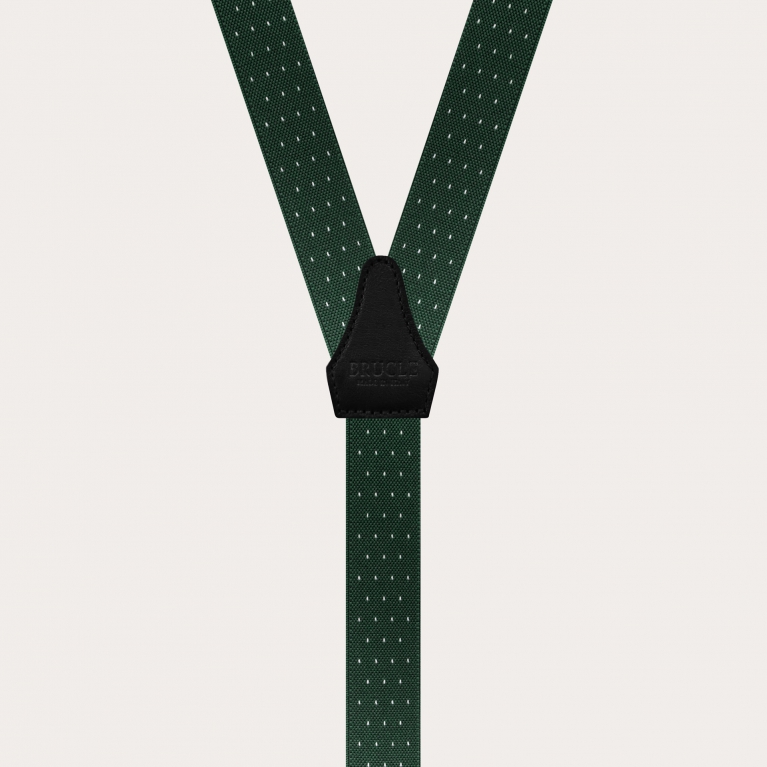 Raffinate bretelle strette nichel free con fantasia puntaspillo, verde