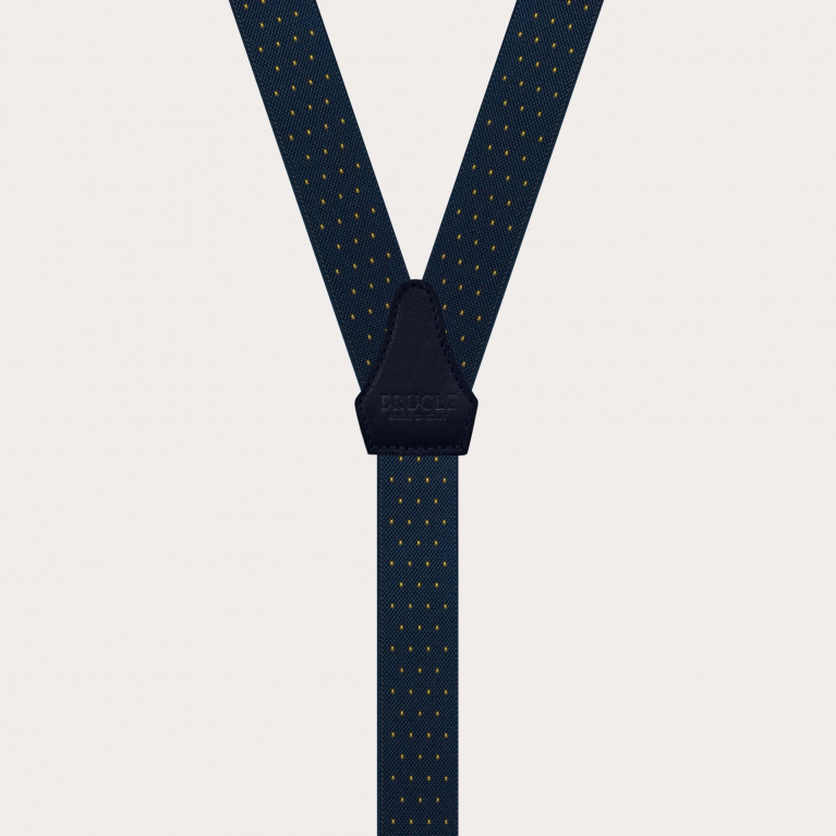 Bretelles fines raffinées sans nickel avec motif à pois, bleu et or