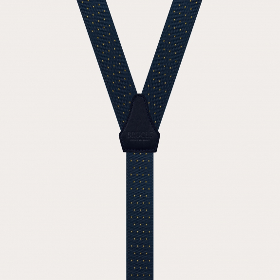 BRUCLE Bretelles fines raffinées sans nickel avec motif à pois, bleu et or