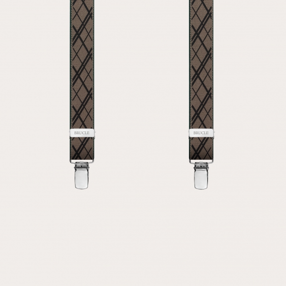 BRUCLE Tirantes finos clásicos sin níquel con estampado geométrico, beige