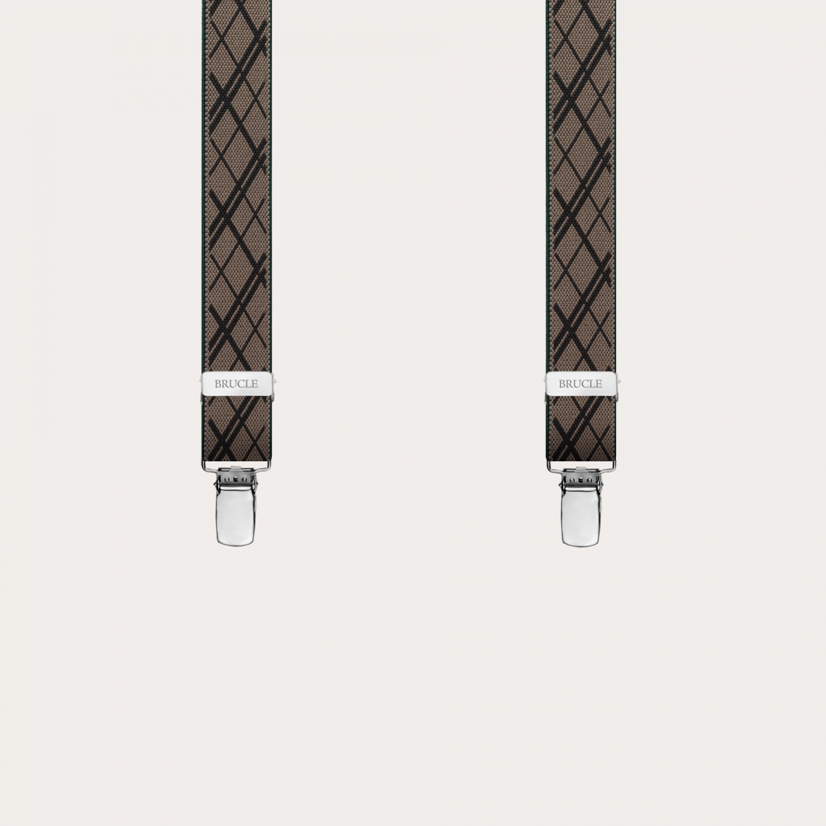 BRUCLE Tirantes finos clásicos sin níquel con estampado geométrico, beige