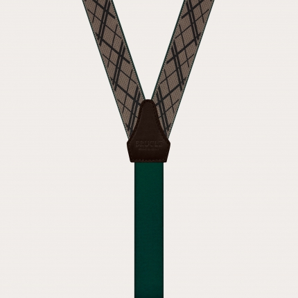 Bretelle sottili classiche nichel free con motivo geometrico, beige