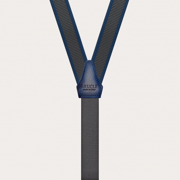 BRUCLE Tirantes finos sin níquel con bandas laterales, gris y azul