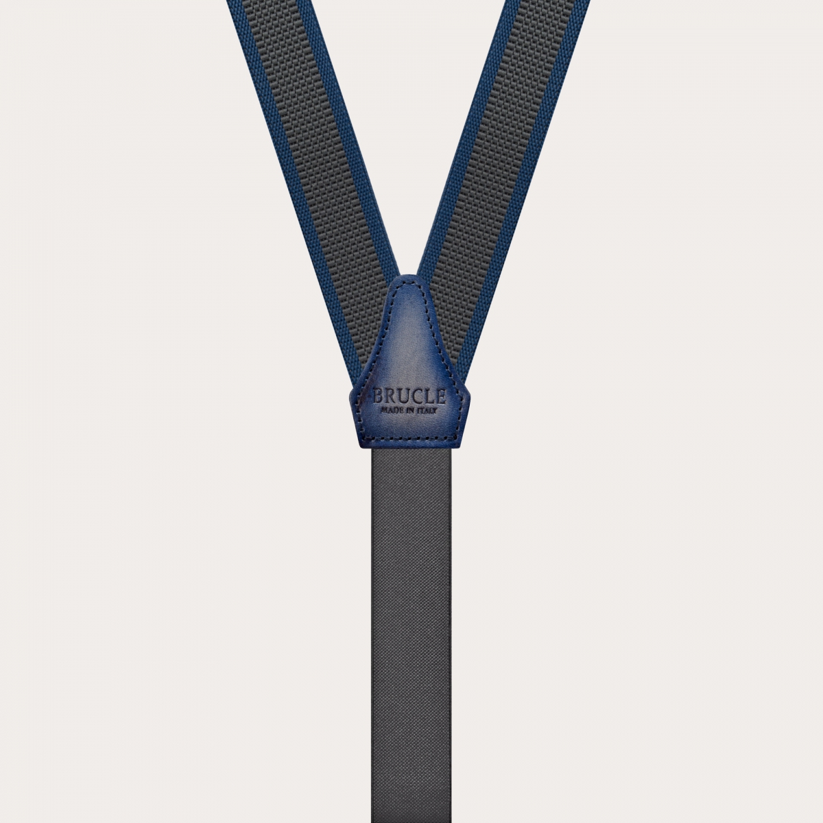 BRUCLE Bretelles fines sans nickel avec bandes latérales, gris et bleu