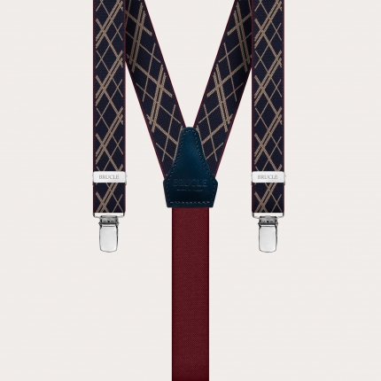 Accessori Cinture e bretelle Bretelle Vintage Argyle Striped Clip sulle bretelle 