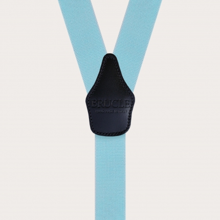 Y-shaped elastic light blue suspenders