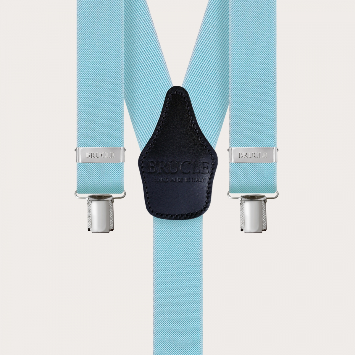 Bretelles larges tartans bleu avec 3 clips