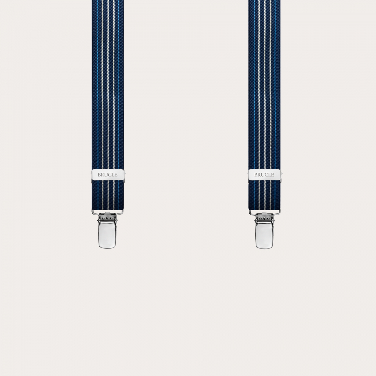 BRUCLE Elegantes tirantes finos azul sin níquel con líneas a contraste