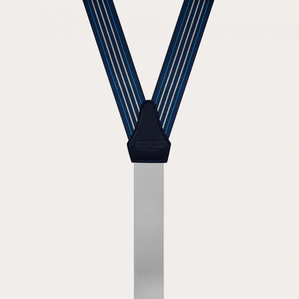BRUCLE Elegante dünne blaue nickelfreie Hosenträger mit kontrastierenden Linien