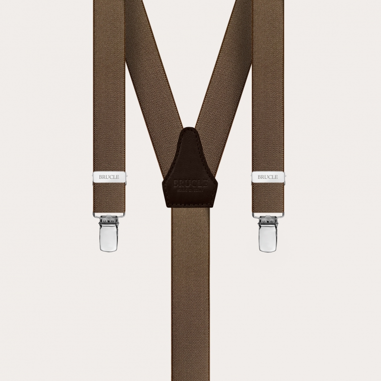 Hosenträger schmale braun Y form