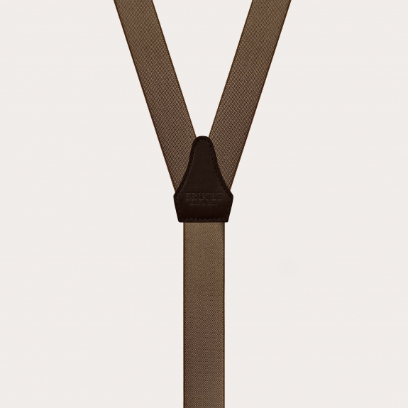 Bretelles fines brun, forme Y