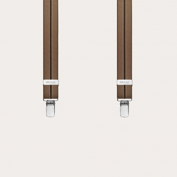 BRUCLE Tirantes estrechos sin níquel, marrón militar