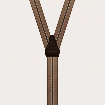 Nickelfreie schmale Hosenträger, Regimentsbraun