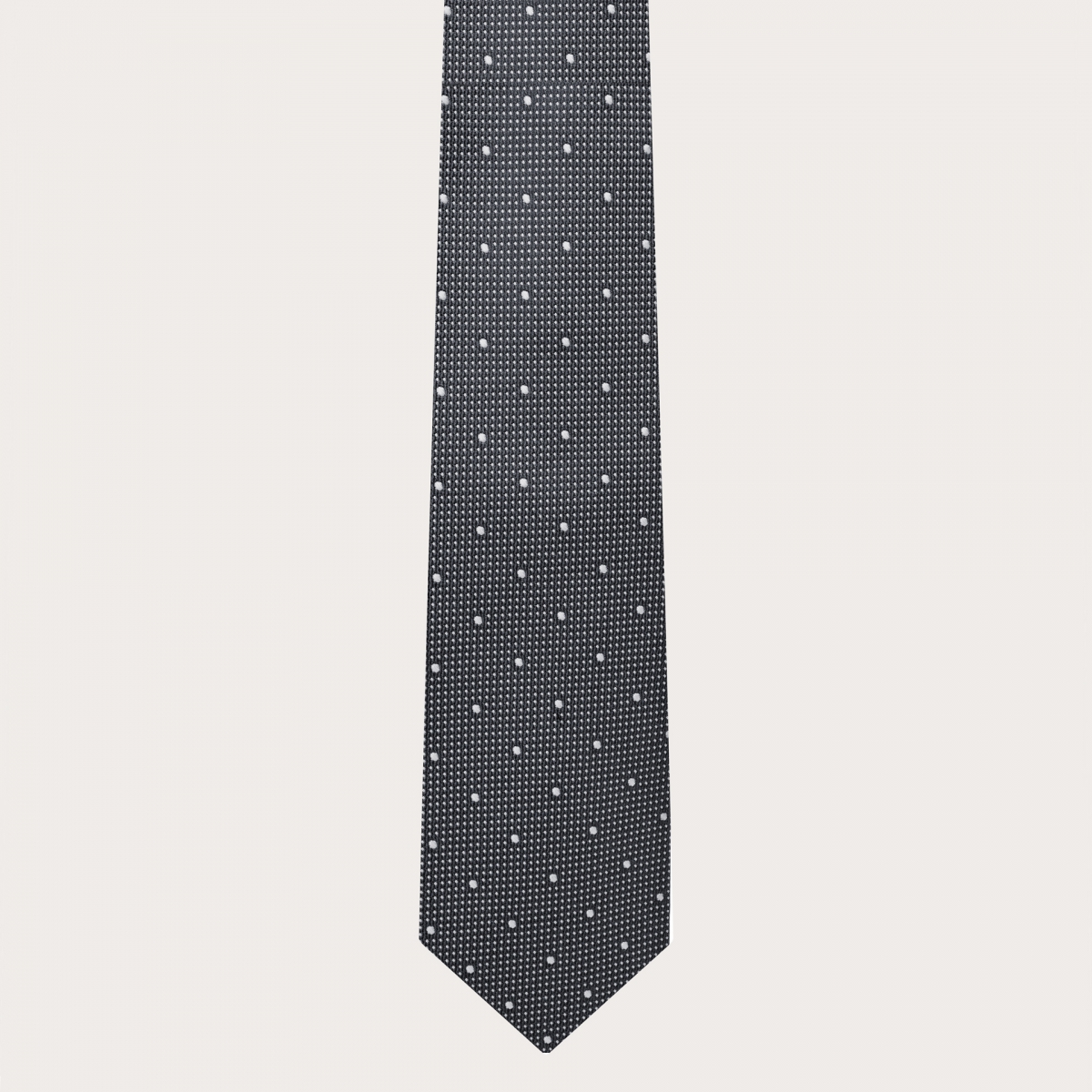 Cravate pour homme en soie à pois gris