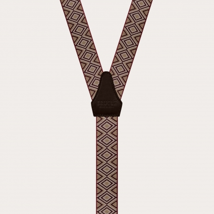 braces suspenders bordeaux diamond BRUCLE