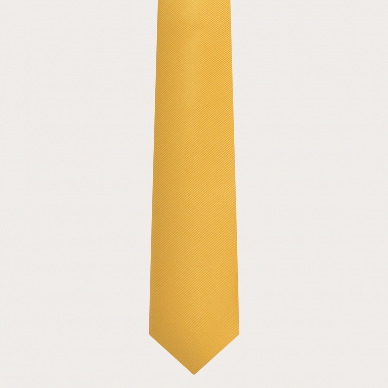 Corbata amarilla de seda jacquard