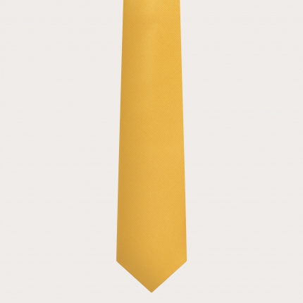Cravate jaune en soie jacquard