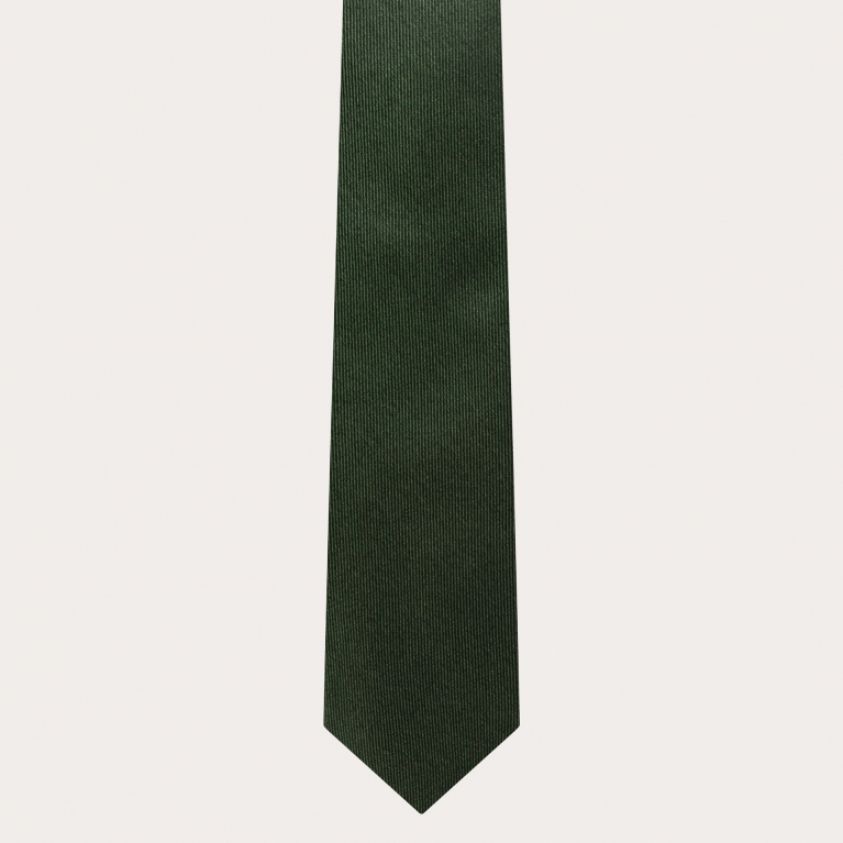 Elegante cravatta in seta color verde foresta
