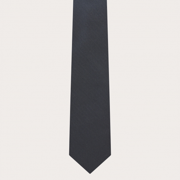 Anthracite grey necktie in jacquard silk