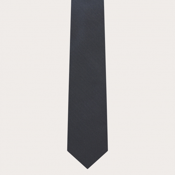 Anthrazitgraue Krawatte aus Jacquard-Seide